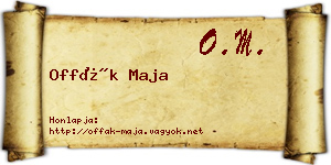 Offák Maja névjegykártya